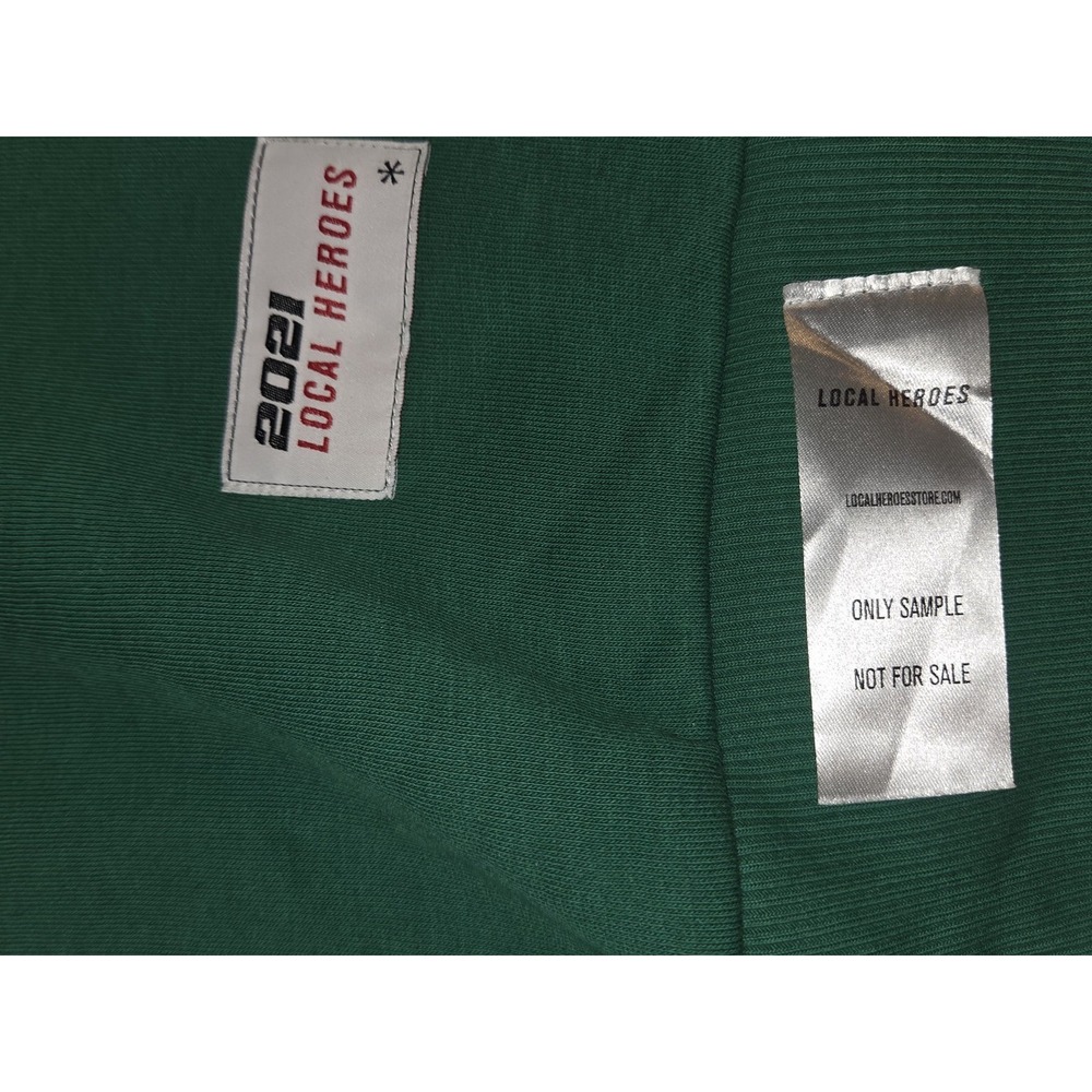 Coca-Cola Embroidered 1/4 Zip Sweatshirt Green Cream Sample Pullover Size L - Picture 4 of 7